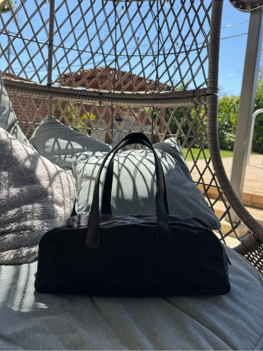Vintage Chanel black bowler bag